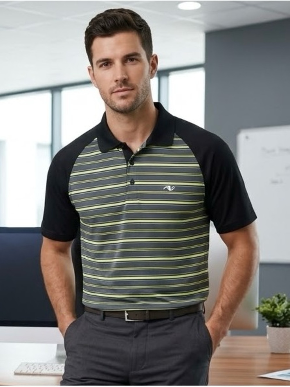 Sz M Athletic Works Men’s Business Casual Lightweight Polo/Golf Tee